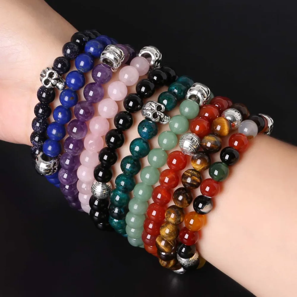 Ювелирный Комплект из бисера сделай сам круглого натурального камня для