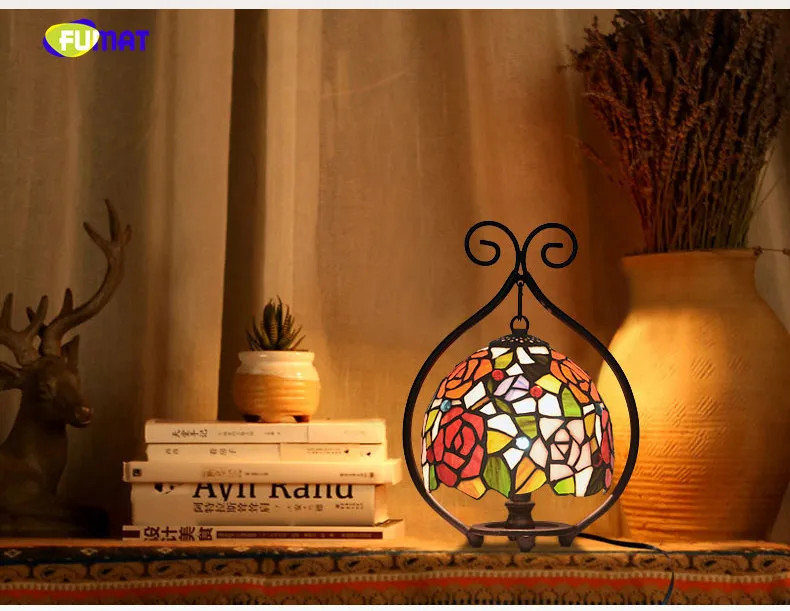 Светодиодная настольная лампа FUMAT винтажная с розами Рождественский Декор для