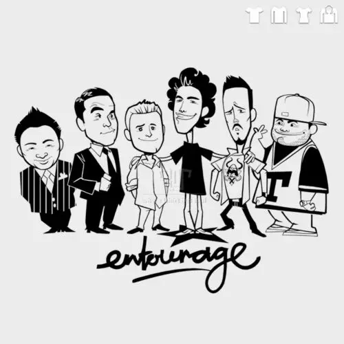 HBO Entourage мультфильм рисунок унисекс 180gsm 100% ringspun хлопчатобумажная