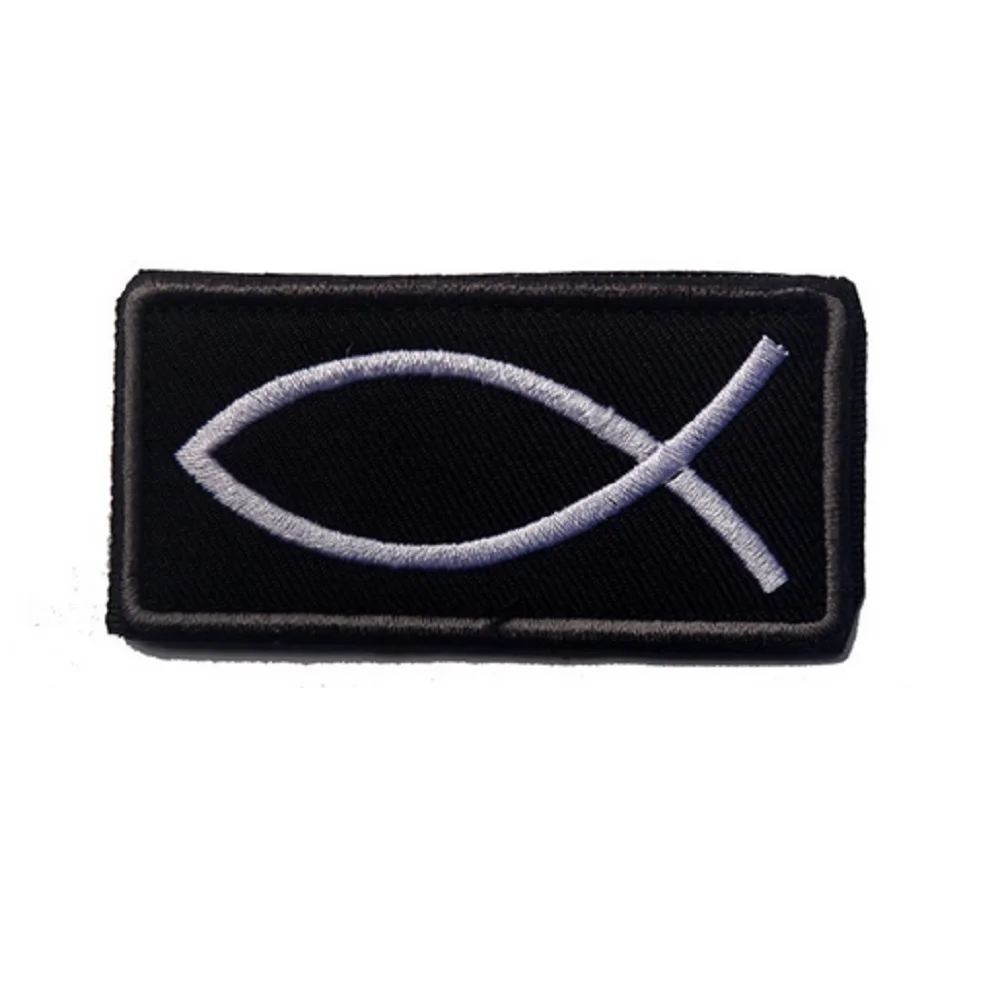 Военные тактические нашивки JESUS FISH CHRISTIAN USA CRUSADER ICHTHYS военные нашивки|us patch|patches