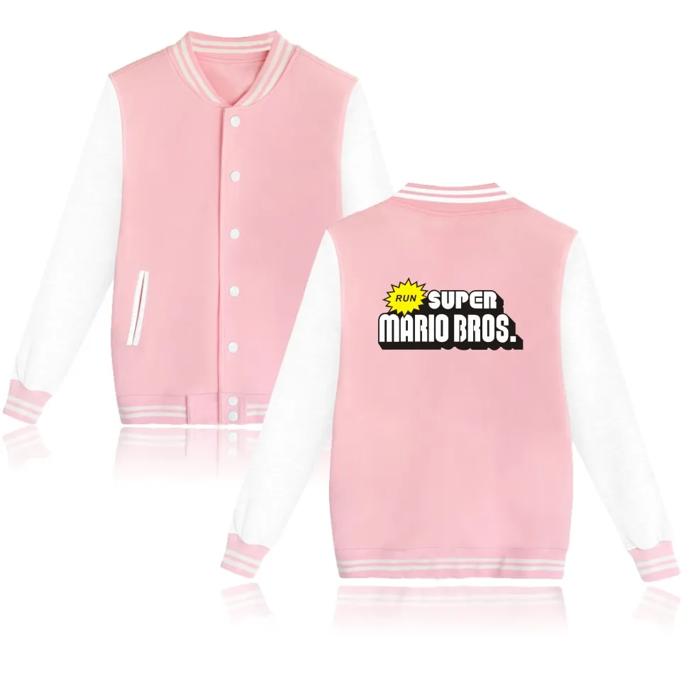 

High Quality Super MarioRun Cartoon Autumn New Print Women Baseball Jacket in Womens Winter Jackets and Coats Plus Size
