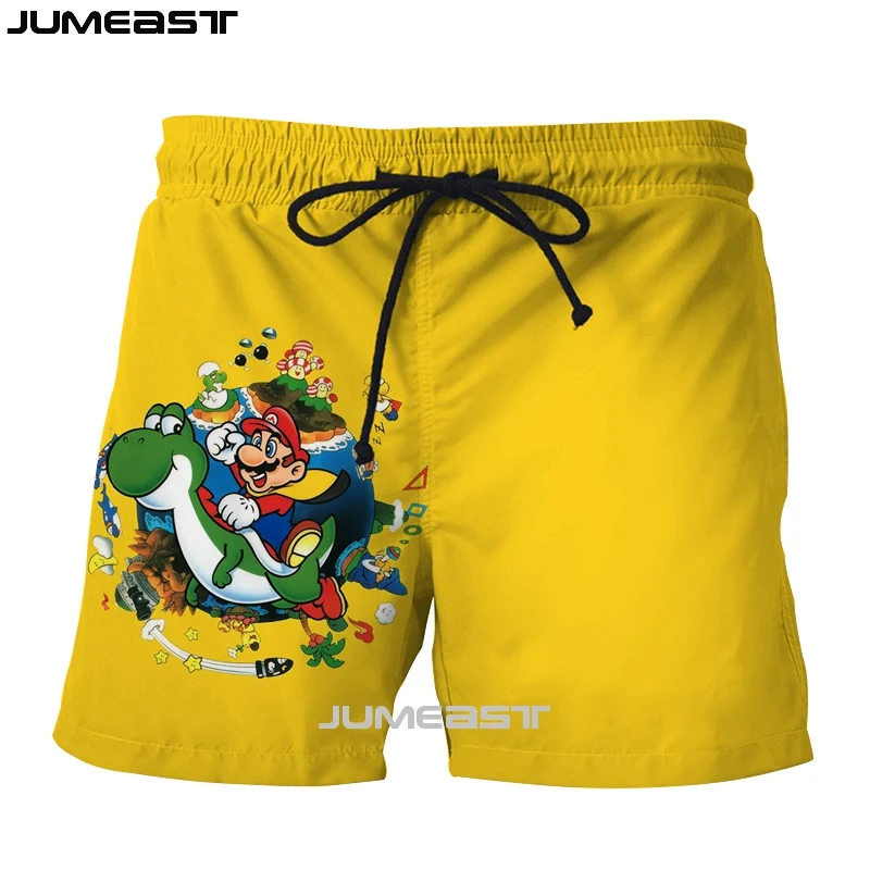 Jumeast бренд для мужчин/женщин 3D печатных мультфильм Супер Марио шорты летние новые быстросохнущие пляжные повседневные спортивные брюки короткие брюки - Цвет: 17