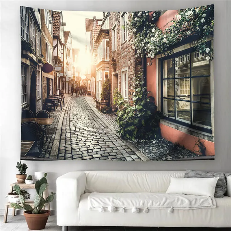 Аллея рот природные пейзажи дом tapestry3D декоративные настенные гобелены узор