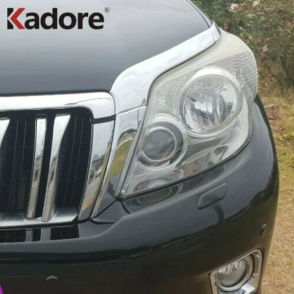 Для Toyota Prado FJ150 2010 2011 2012 ABS Хромированная передняя фара для бровей и век отделка автомобиля Стайлинг внешние аксессуары