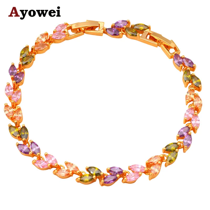 

Royal pulseras office style Gold tone color crystal Bracelets for women Health Nickel & Lead free fashion jewelry TB738A