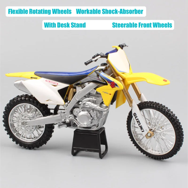 1/12 масштаб Newray Suzuki RMZ-450 внедорожных мотоциклов мотокросса грязи велосипед подарок литые модельные игрушки для взрослых Коллекция