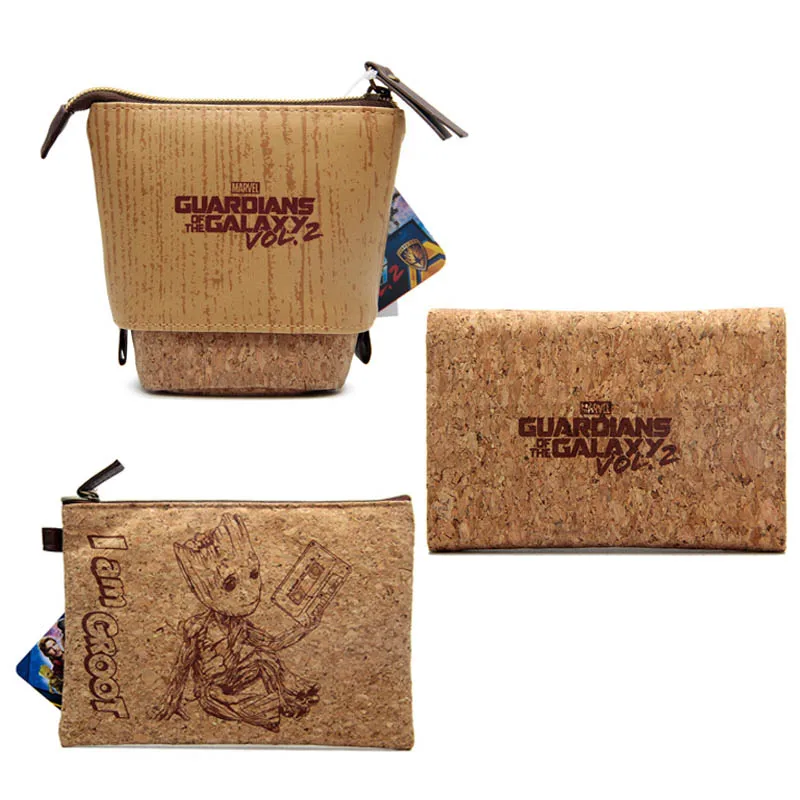 3PCS Новинка года. Многофункциональная Женская Сумочка disney Groot. Кошелек с рисунком дерева для мужчин и девочек. Косметичка с рисунком стражи Галактики - Цвет: 3PCS