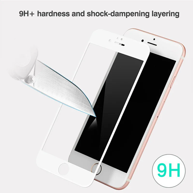 Закаленное стекло для iPhone 6 6s 7 Plus ультратонкая Защитная пленка с полным покрытием