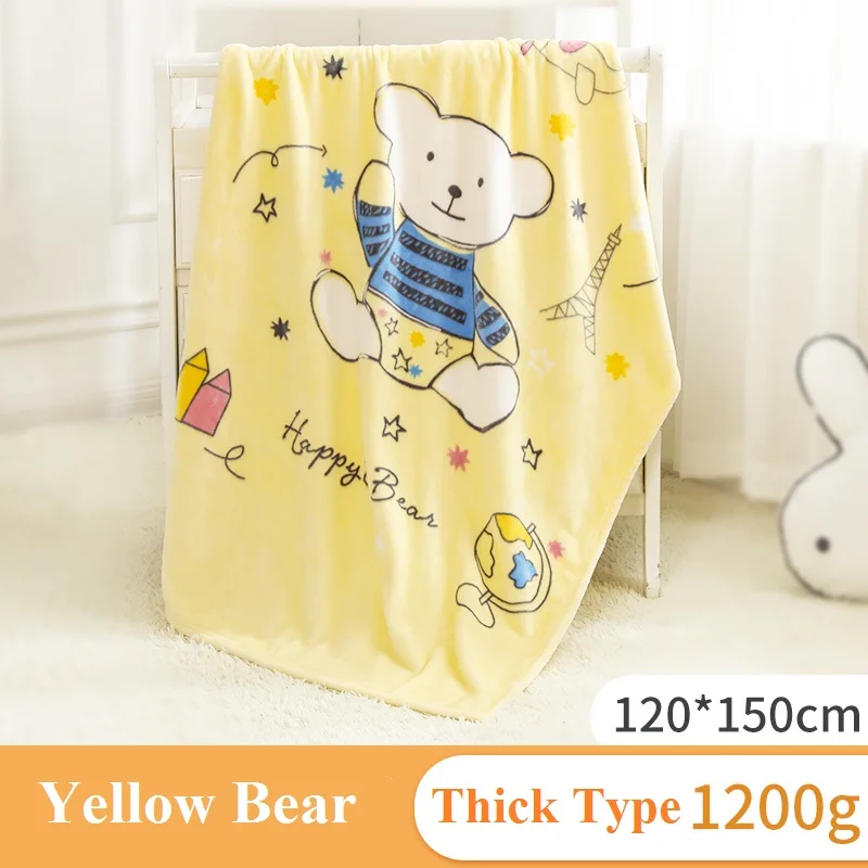 Thick bear1.2x1.5m Зимнее, уютное, теплое, Фланелевое детское одеяло s, для новорожденного, для детей, для дивана, для сна, покрывало, мультяшное, детское постельное белье, Стёганое, утолщенное, Двухслойное одеяло - Цвет: Thick bear1.2x1.5m