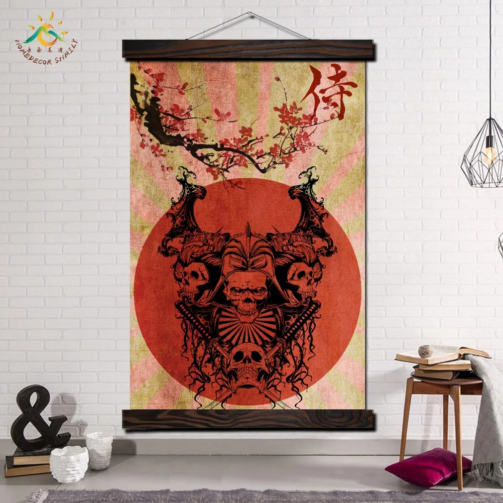 

Skull Samurai Mask Modern Canvas Art Prints Poster Wall Painting Scroll Painting Artwork Wall Art Pictures Home Decoration