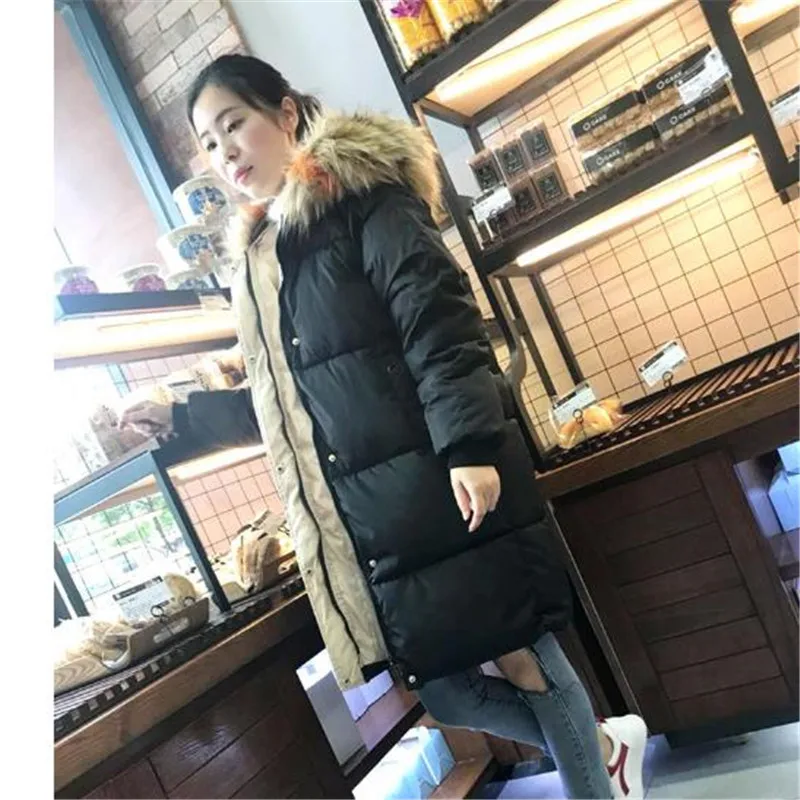 Новинка модные женские зимние куртки с большим меховым воротником Женская