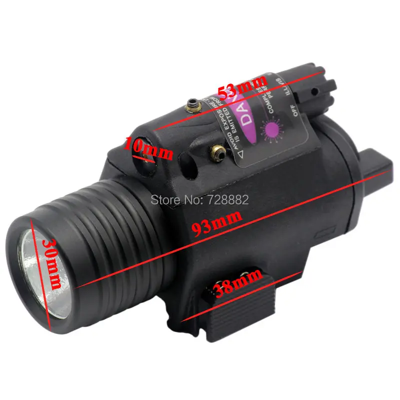 2 в 1 Охота оптический Red Dot лазерный прицел + Компактный тактический фонарь комбо с