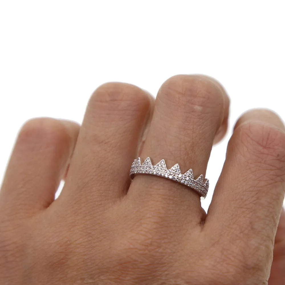 Сверкающее CZ Сердце волна черный палец кольцо для женщин годовщина помолвки