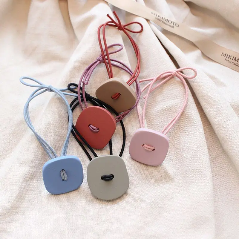 1 шт. женские галстуки для волос на пуговицах шикарные резинки девочек цветные