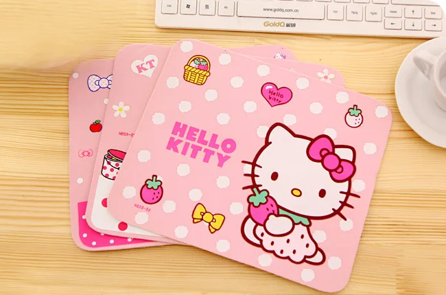 Милый коврик для мыши ноутбука Hello Kitty розовый черный цвет оптовая цена|Коврики мышей| |