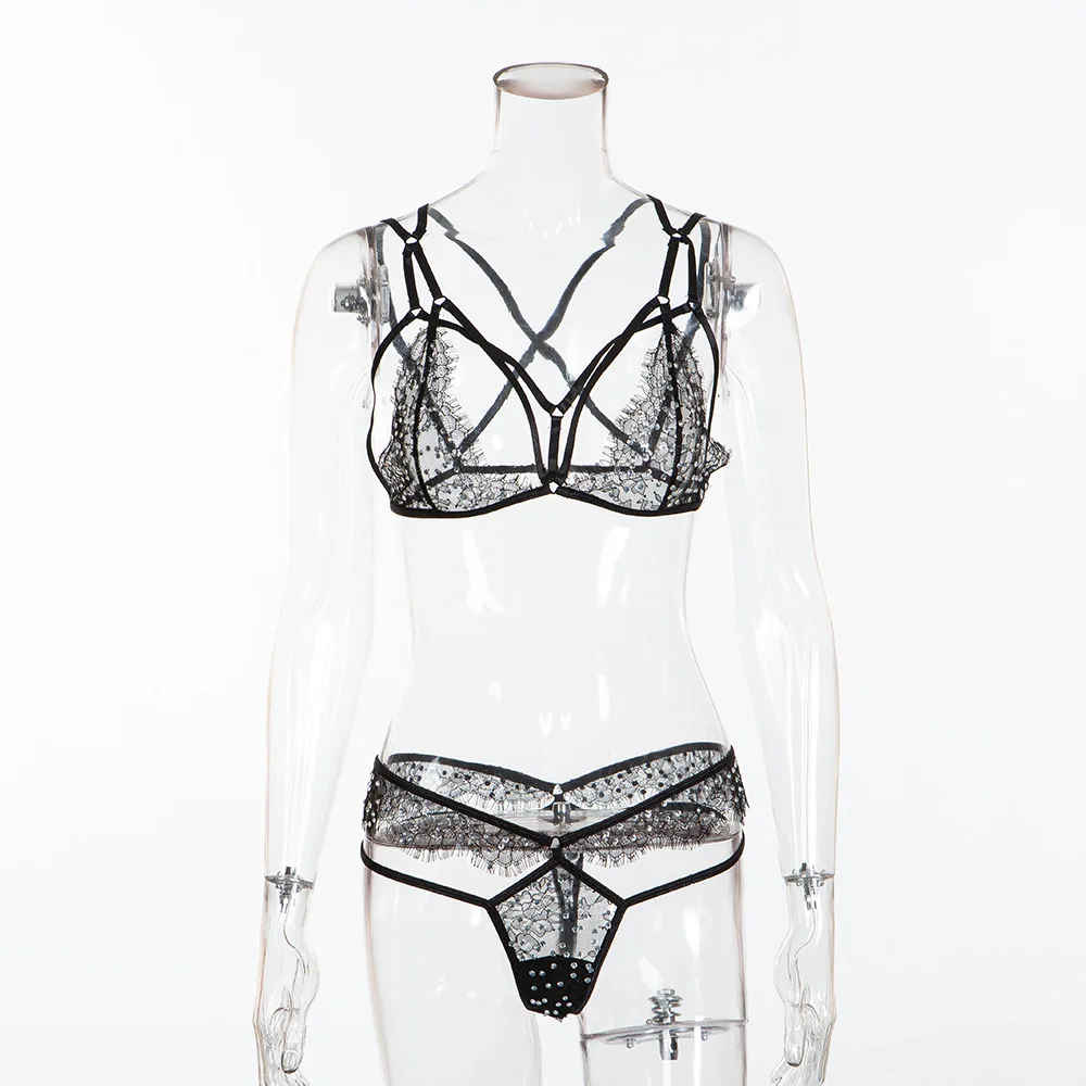 Женский кружевной костюм из двух предметов новинка 2019|Бюстгальтеры| |