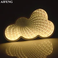 aifeng led night light cloud time tunnel battery lamp novelty mirror nightlight for baby kids bedroom decorative led night light