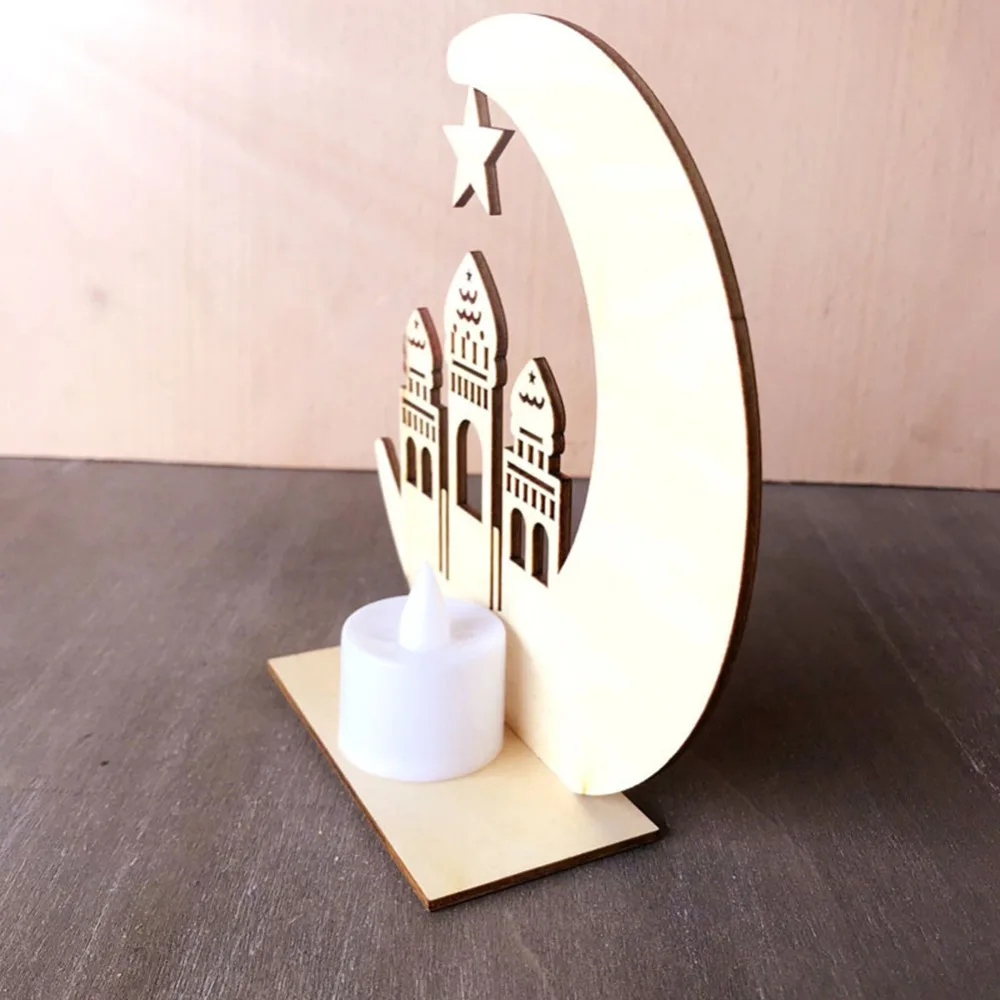 Рамадан деревянный ИД украшение Мубарак для домашнего Луны Ислам мечеть