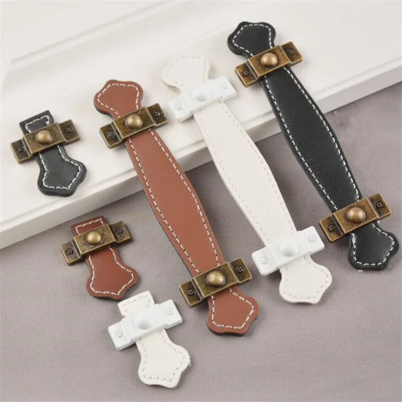 Современные ручки из мягкой кожи для мебели ящики шкафа дверные багажа