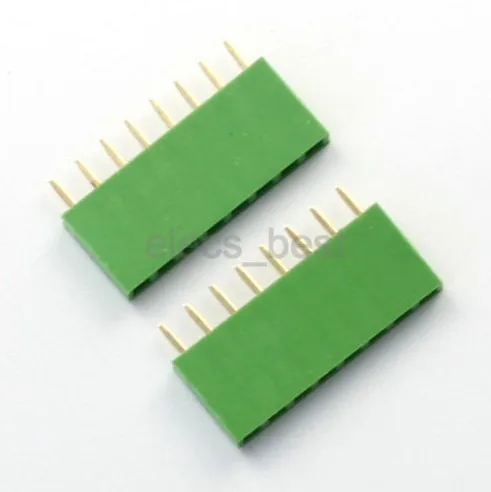 Зеленый 8Pin 1*8 Однорядный штыревой разъем 2 54 мм для Arduino|connector for arduino|connector 2.54mmconnector