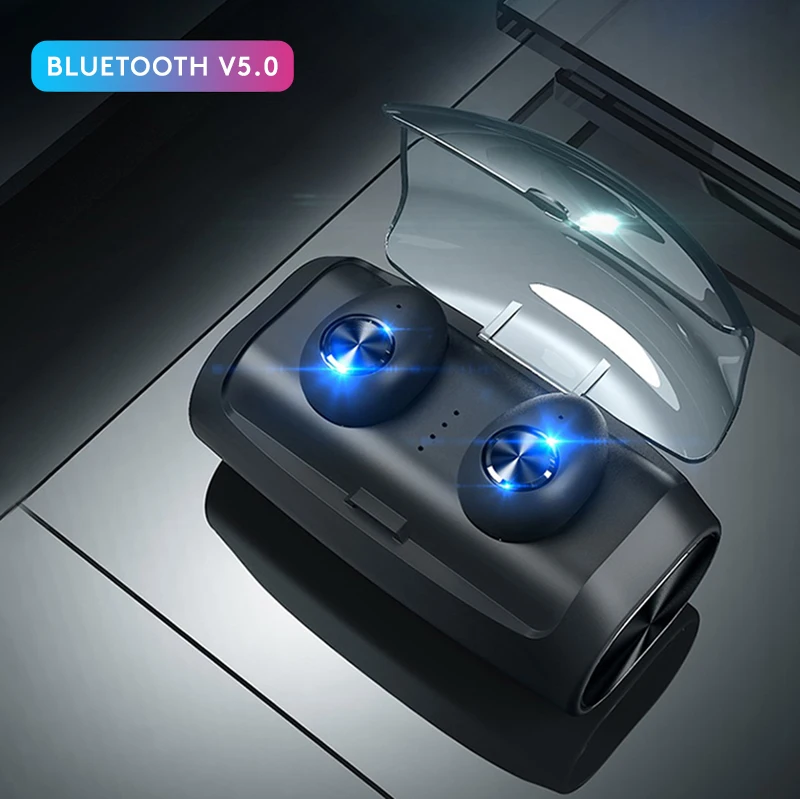 Arlado V6 Bluetooth наушники V5.0 с шумоподавлением, Спортивная игровая гарнитура, беспроводные стерео наушники с зарядным устройством 2600 мАч