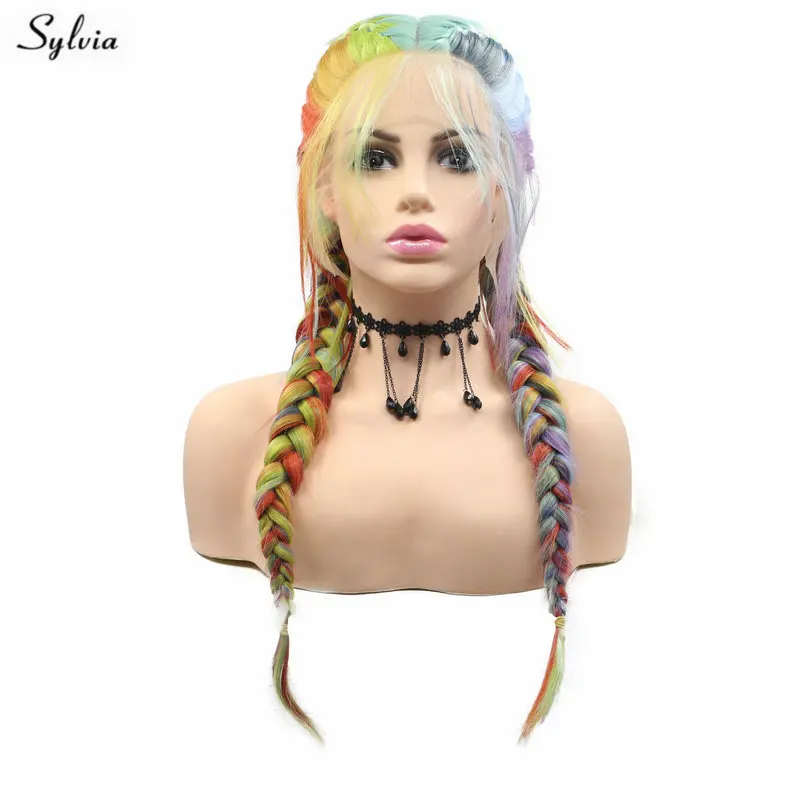 Sylvia 2x твист косички парик Русалочка кружева передний для женщин партии