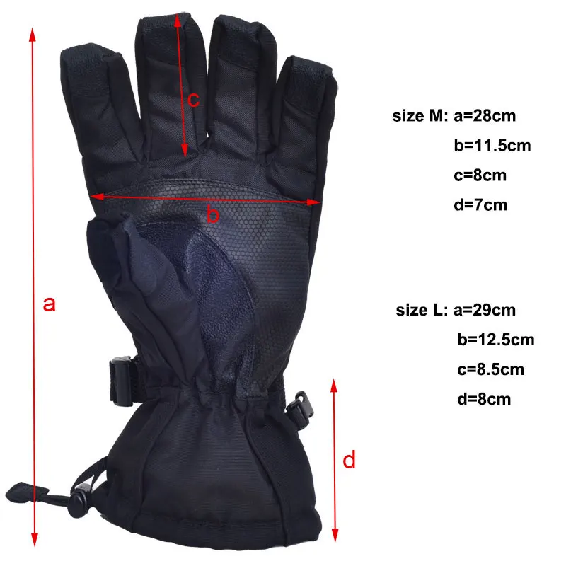 

30 Degree Men's Windproof Waterproof Snow Ski Gloves Unisex Fleece Snowboard Gloves Snowmobile Motorcycle Riding Winter Gloves