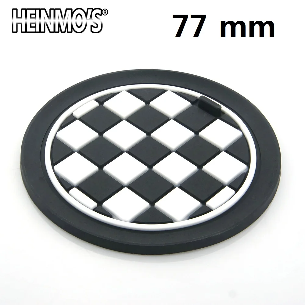 Для MINI Cooper S One Clubman Countryman R50 R53 R55 R56 R60 автомобильные наклейки аксессуары держатель стакана воды коврик для MINI F56 F54 F60 - Название цвета: Checker 77mm