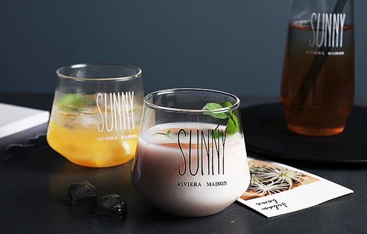 Nordic Water Glass Sunny Cup Milk Juice Beverage Glass Beer Wine Dessert Cup