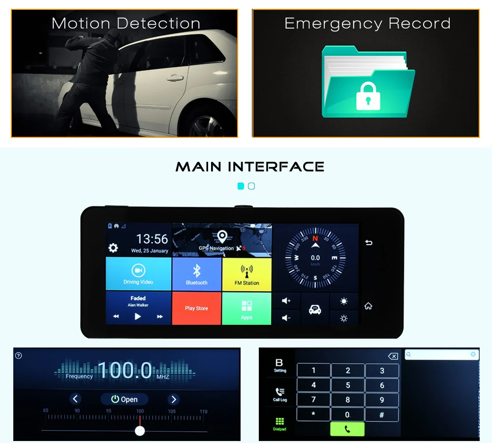 Zeepin 682 4 г Android ADAS заднего вида регистраторы автомобиля детектор укладки камеры dvr