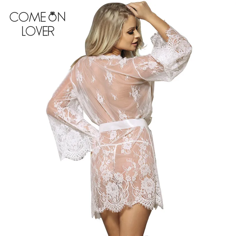 Comeonlover Короткое мини сексуальное нижнее белье платье черный белый кружевной