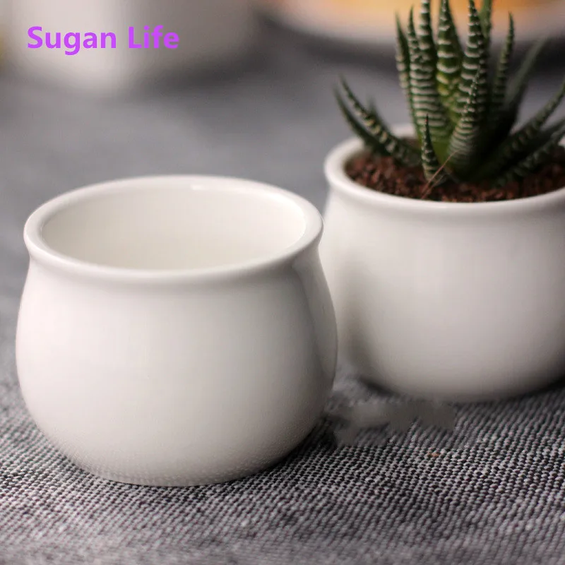 Простой белый керамический креативный маленький сетчатый круглый живот