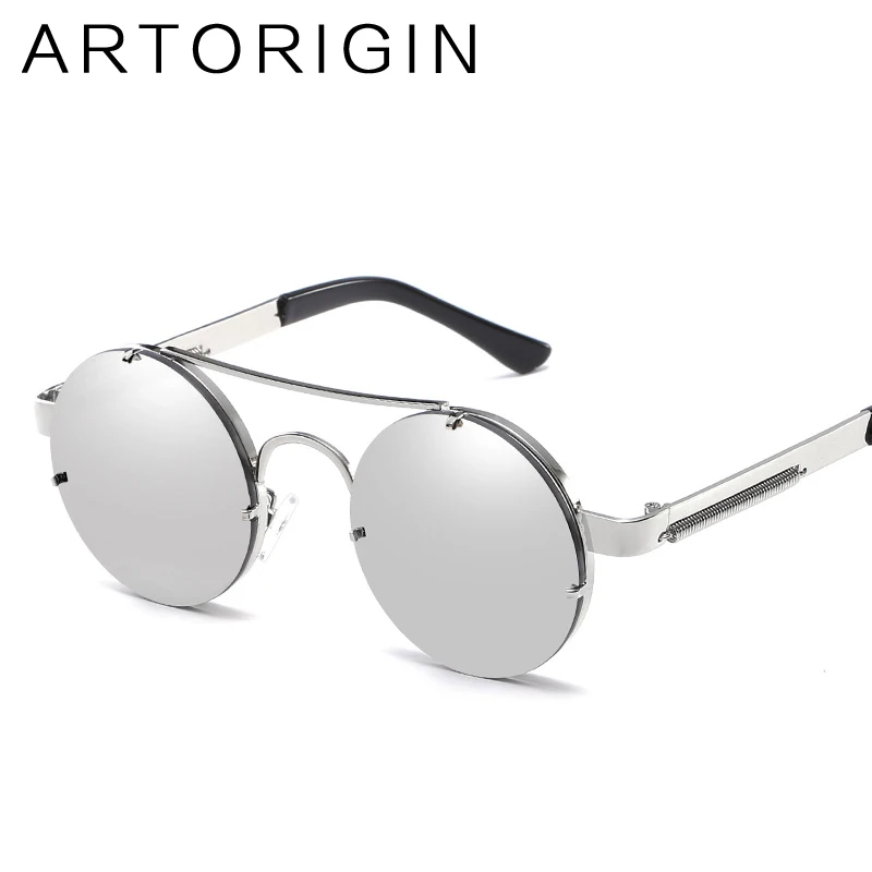 Солнечные очки ARTORIGIN в стиле стимпанк для мужчин и женщин зеркальные круглые