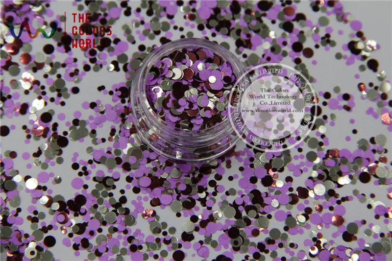 

RFM321-205 Mix Colors Dot shapes round Glitter for nail art ,nail gel, nail polish makeup and DIY decoration