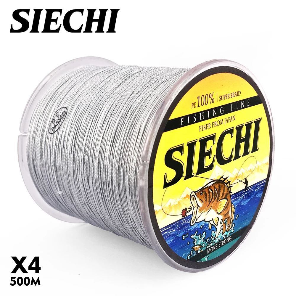 SIECHI 300 м 500 1000 серый 4 нити 12 83LB Новый PE плетеный рыболовный провод мультифиламент