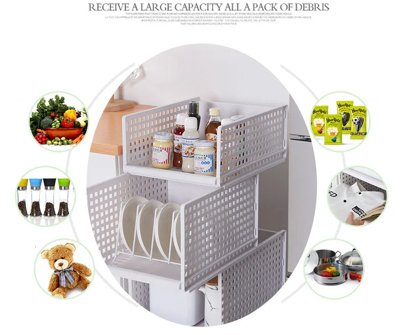 Creative Plastic Hollow Drawer Storage Rack Multi-Function Home Wardrobe Clothing Debris Layered Partition Storage Basket