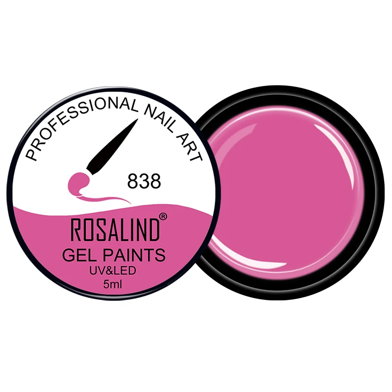 RF838 Гель для рисования ROSALIND, гибридный Праймер, лак для ногтей для дизайна, 142 цветов, все для маникюра, 5 мл, сделай сам, гель-лаки, верхнее покрытие для ногтей - Цвет: RF838