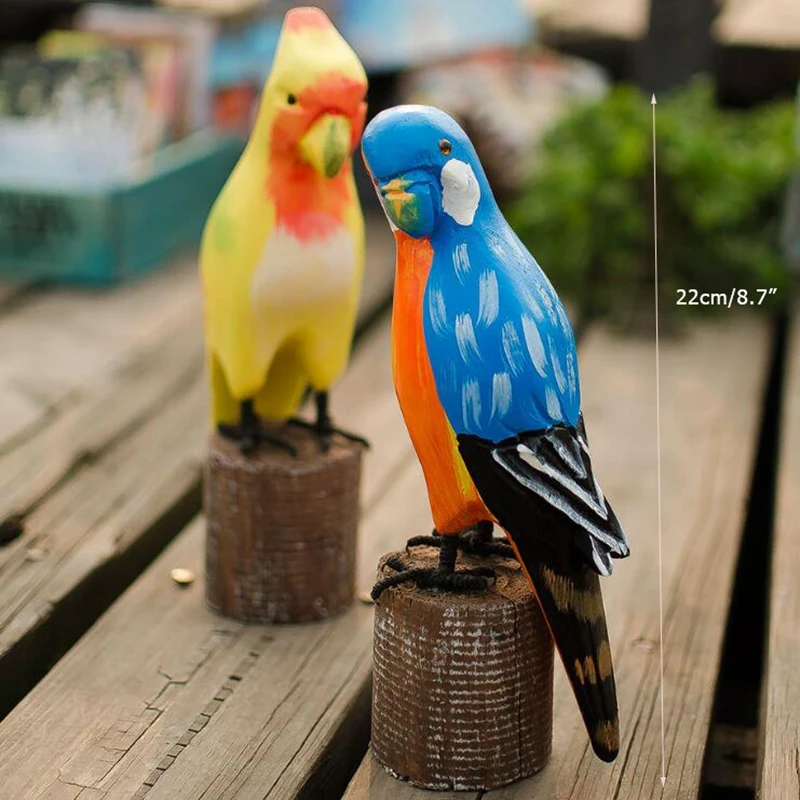 Деревянные животные Птица статуя фигурки современный красочный дом