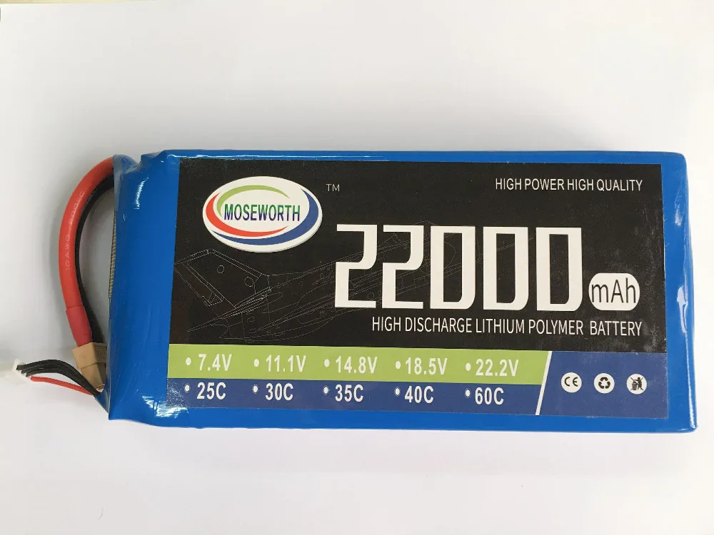 MOSEWORTH RC LiPo Батарея 22 2 В 22000 мАч 25C 6s для самолета Drone Quadrotor автомобилей Лодка Li po