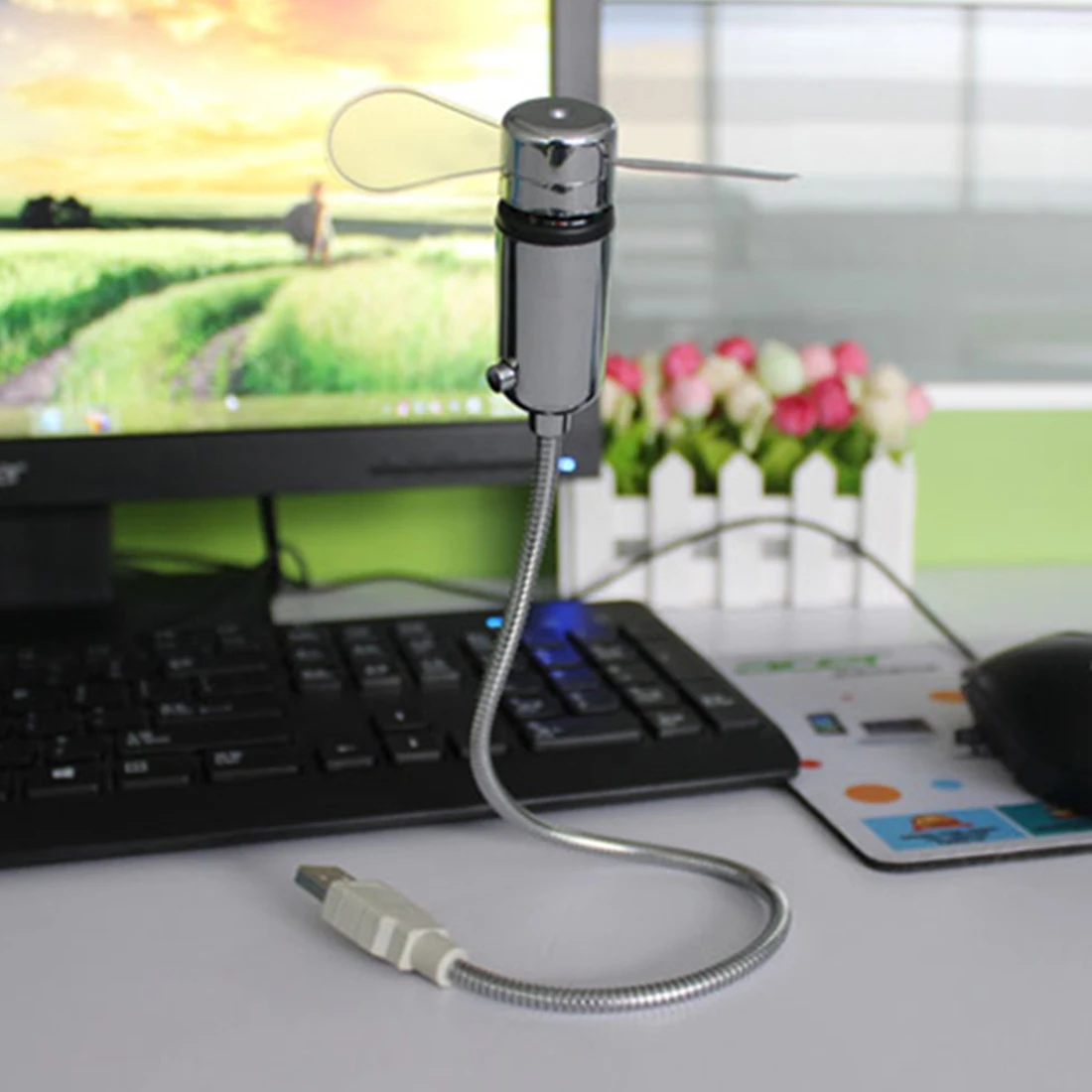 Centechia Продажа USB Мини Гибкий светодиодный тактовый вентилятор со светодиодной