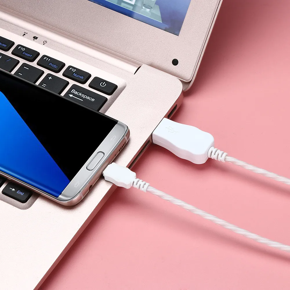 1 м Видимый течёт Mircro USB/type-C умный зарядный кабель для освещения данных светодиодный провод светящийся плоский зарядный кабель# SYS