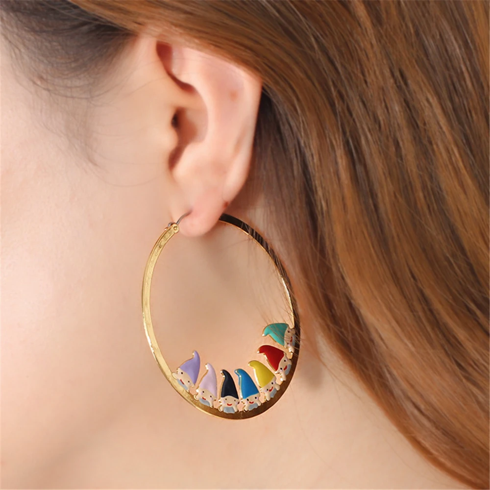 Женские серьги кольца MISHA ручной работы с эмалированной глазурью|Серьги-кольца| |