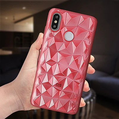 Transparent Red Чехлы для телефонов LOVECOM для Xiao mi 9 9SE mi 8SE 8 Lite A1 A2 mi x 2S Max 3 Red mi Note 7 4X 4A 5 3D Алмазная текстура мягкая задняя крышка - Цвет: Transparent Red