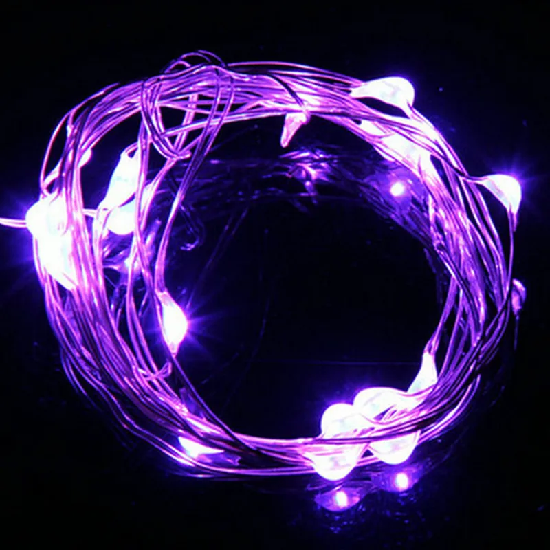 2 м 20 LED Медный провод строка бутылку из пробки огни Стекло Craft бутылка Фея Валентина Рождество Свадебная вечеринка бар украшения - Цвет: purple