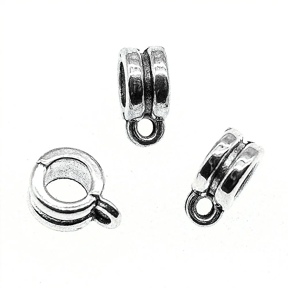 

20pcs 2 Colors Beads Bails Charms Pendant Clip Clasp Bail Beads Charms For Jewelry Making Charm Beads Bails 9x7x4mm