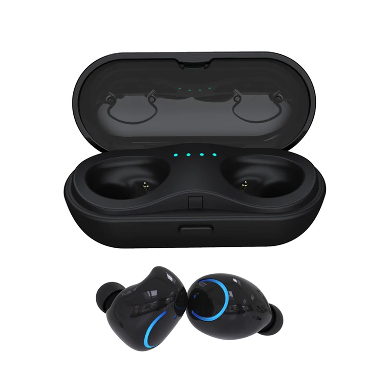 Black Soulusic HBQ Q18 TWS мини беспроводные наушники Bluetooth наушники с шумоподавлением наушники гарнитура с микрофоном зарядная коробка - Цвет: Black