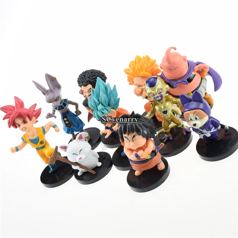 10 шт./компл. Dragon Ball Супер фигурка Saiyan Goku Буу сатана Dragonball ПВХ фигурку Игрушечные