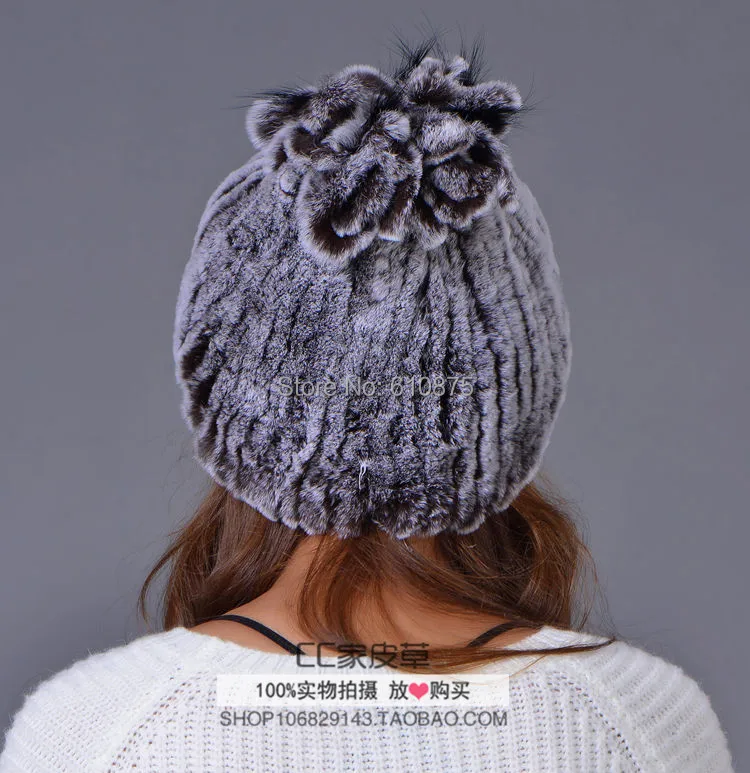 Женские осенне размера плюс 100% кролик меховые шапочки и шапки-бини шапки зимняя
