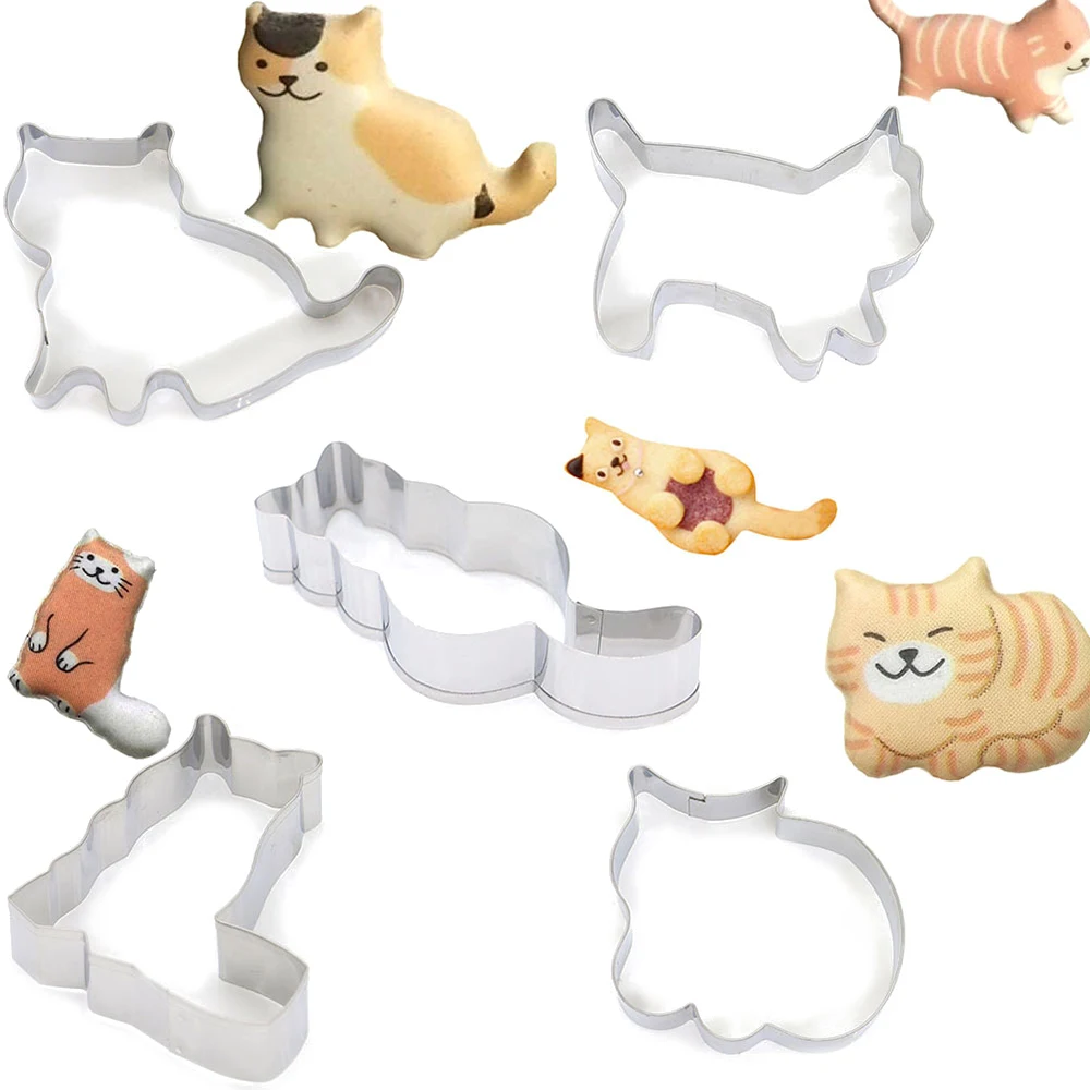 

Cat Cartoon Cookie Cutter Mold Biscuit Stainless Steel Mould Kitchen DIY Baking Cake Fondant for Pastry Bakeware Decoration