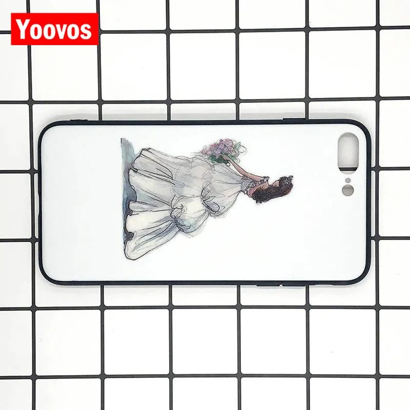 Yoovos мультфильм свадебные женские чехлы для IPhone 6 7 8 чехол Iphone 6/7/8 Plus X с ПК назад и
